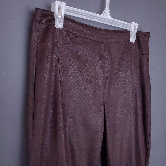 JOLIBEL Skinny Pants Faux Suede High Rise Brown 8 - Picture 5 of 8